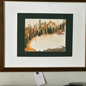 Framed Autumn Landscape Painting